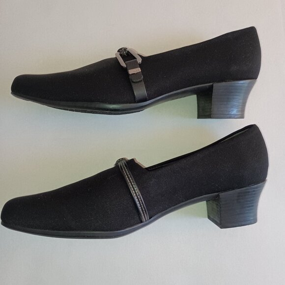 Munro Cindi Black Fabric Dress Work Block Heel Round Toe Shoes Women’s Size 8N - Picture 5 of 10